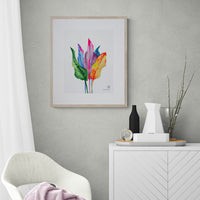Rainbowland Calla Lily Leaves II - art by artist from Canada Xiao Wen Xu - artterra online art gallery - Buy art of Canada Online - Free Shipping
