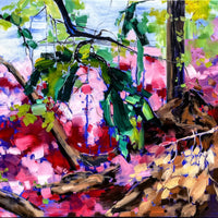 Red and Green - art by artist from Canada Tina Ding - artterra online art gallery - Buy art of Canada Online - We ship to USA and Canada