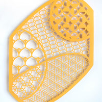 Pattern Mixing Series (yellow shape) - art by artist from Canada Rachael Ashe - artterra online art gallery - Buy art of Canada Online - We ship to USA and Canada