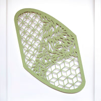 Pattern Mixing Series (green shape) - art by artist from Canada Rachael Ashe - artterra online art gallery - Buy art of Canada Online - We ship to USA and Canada