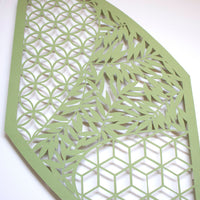 Pattern Mixing Series (green shape) - art by artist from Canada Rachael Ashe - artterra online art gallery - Buy art of Canada Online - We ship to USA and Canada