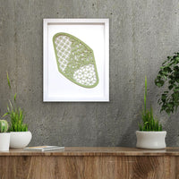 Pattern Mixing Series (green shape) - art by artist from Canada Rachael Ashe - artterra online art gallery - Buy art of Canada Online - We ship to USA and Canada