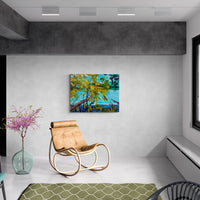 Yellow and Blue - art by artist from Canada Tina Ding - artterra online art gallery - Buy art of Canada Online - We ship to USA and Canada