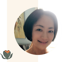 Yellow and Blue - art by artist from Canada Tina Ding - artterra online art gallery - Buy art of Canada Online - We ship to USA and Canada