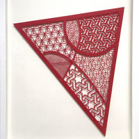 Pattern Mixing Series (red triangle) - art by artist from Canada Rachael Ashe - artterra online art gallery - Buy art of Canada Online - We ship to USA and Canada