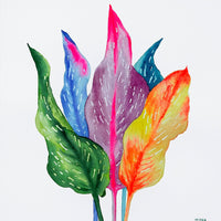 Rainbowland Calla Lily Leaves II - art by artist from Canada Xiao Wen Xu - artterra online art gallery - Buy art of Canada Online - Free Shipping