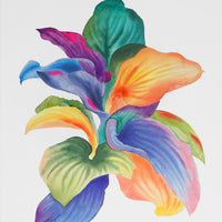 Rainbowland Plantain Lily Leaves - art by artist from Canada Xiao Wen Xu - artterra online art gallery - Buy art of Canada Online - Free Shipping