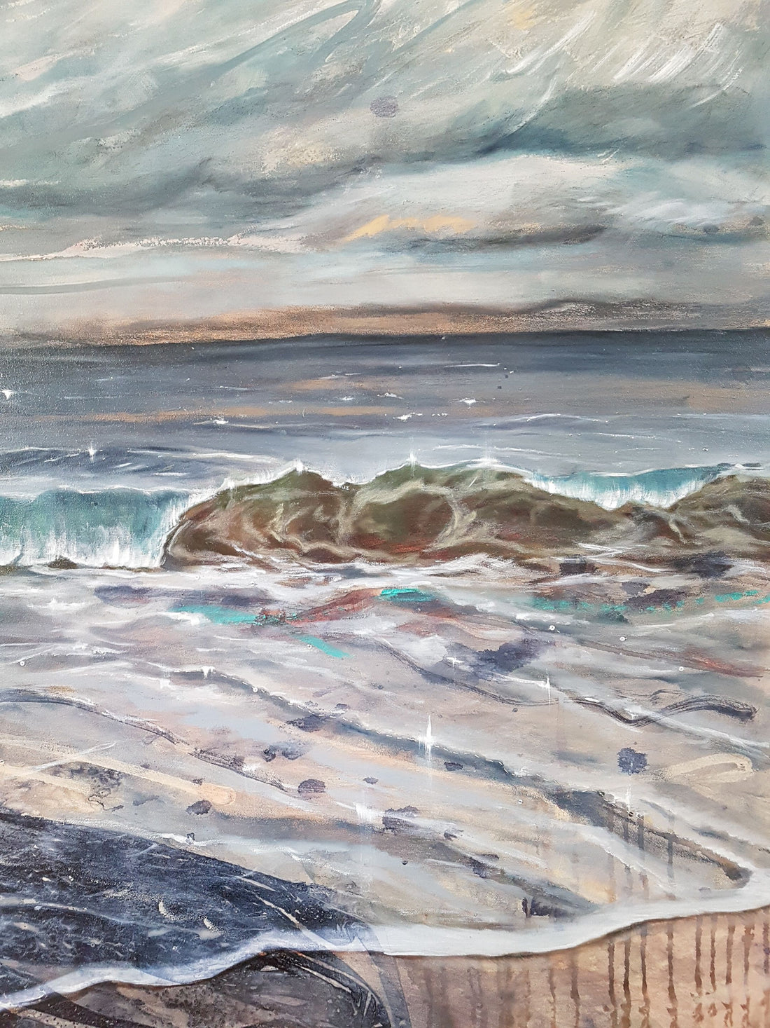 Wild Skies Upon the Waves - art by artist from Canada Grace Lane-Smith - artterra online art gallery - Buy art of Canada Online - We ship to USA and Canada