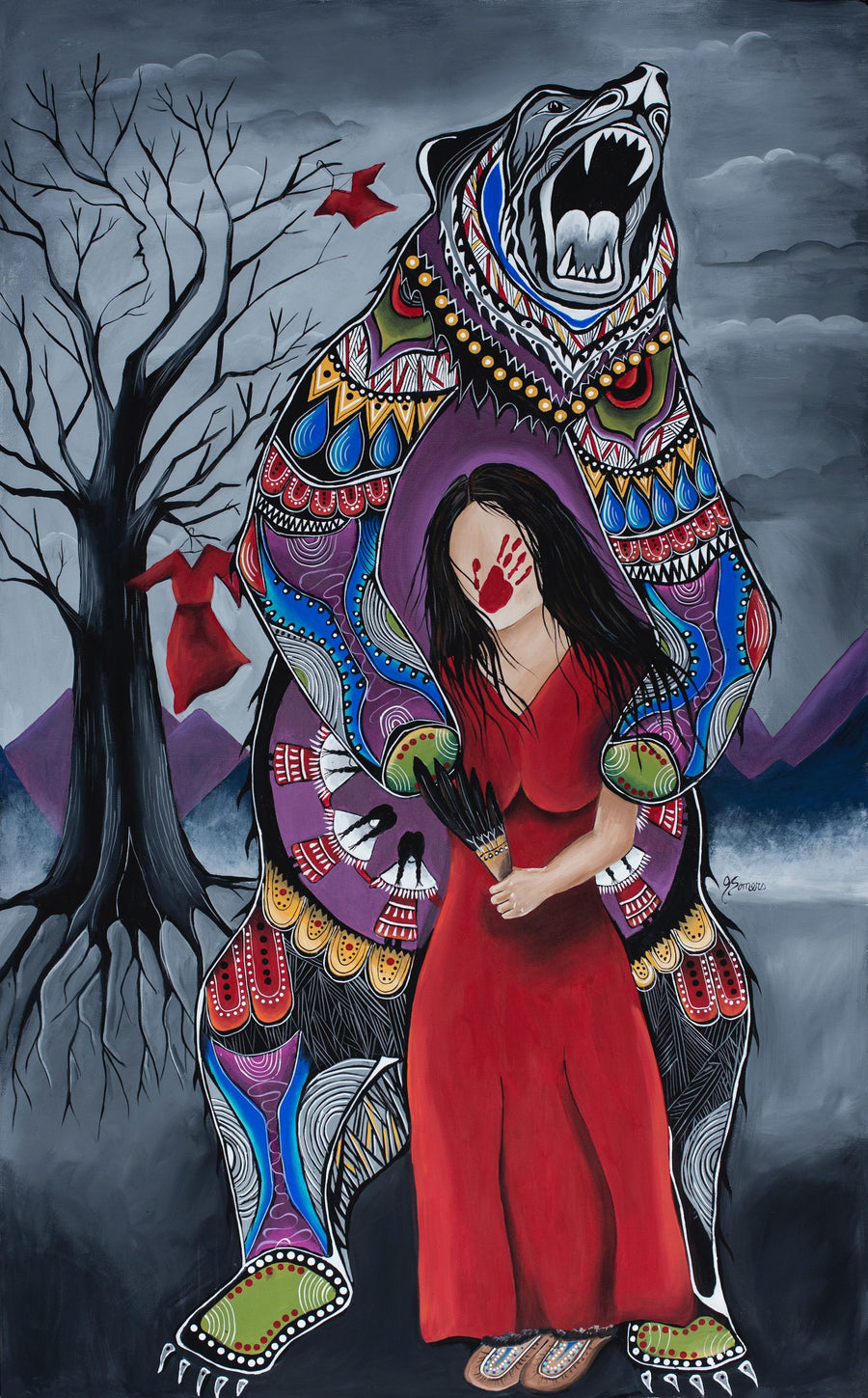 Ganawenda (To Protect) - art by artist from Canada Jessica Somers - artterra online art gallery - Buy art of Canada Online - We ship to USA and Canada