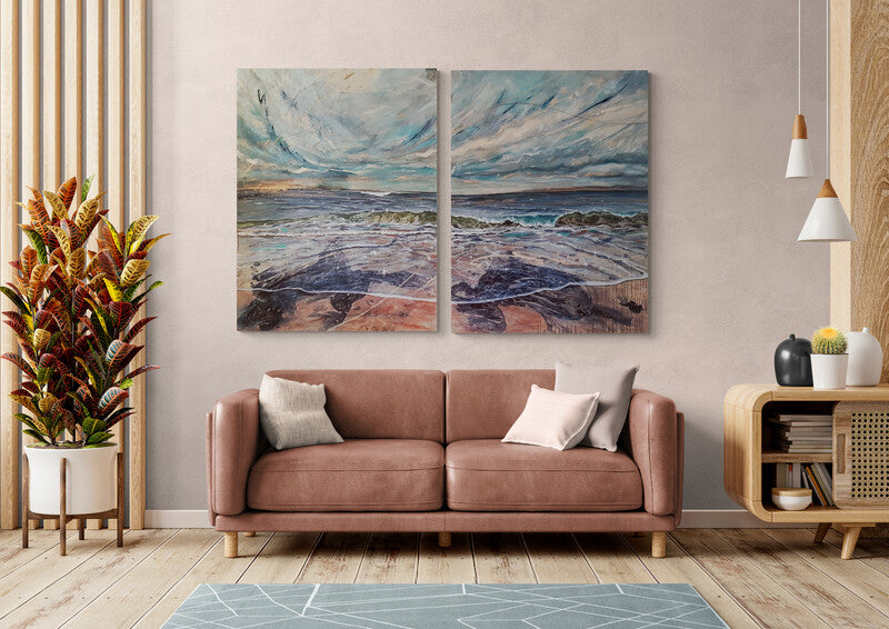 Wild Skies Upon the Waves - art by artist from Canada Grace Lane-Smith - artterra online art gallery - Buy art of Canada Online - We ship to USA and Canada