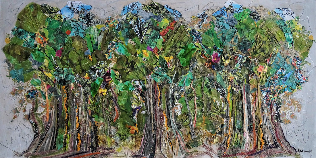 Walking In The Forest 4 - art by artist from Canada Manuela Moldovan - artterra online art gallery - Buy art of Canada Online - We ship to USA and Canada